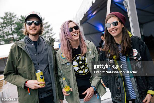 Weakened Friends pose backstage at Harvard Athletic Complex on May 27, 2018 in Boston, Massachusetts.