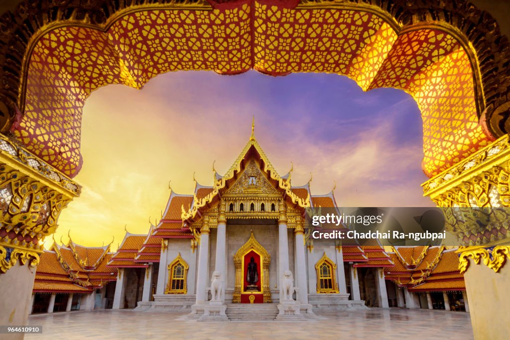 Thailand temple.Wat Benchamabophit are big temple in Bangkok Thailand.