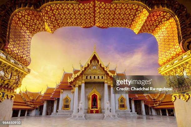 thailand temple.wat benchamabophit are big temple in bangkok thailand. - thailand stock pictures, royalty-free photos & images