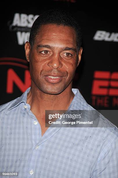 Former NFL player Marcus Allen arrives at the ESPN The Magazine's NEXT Event at the Fontainebleau Miami Beach on February 5, 2010 in Miami Beach,...