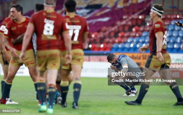 Huddersfield Giants' Paul Clough looks dejected during the Ladbrokes Challenge Cup, quarter final match at the John Smith's Stadium, Huddersfield.