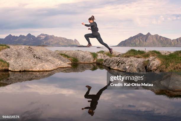 Kristin Brandtsegg Lome out for a small testrun the day before The Arctic Triple // Lofoten Ultra-Trail on May 31, 2018 in Svolvar, Norway. Lofoten...