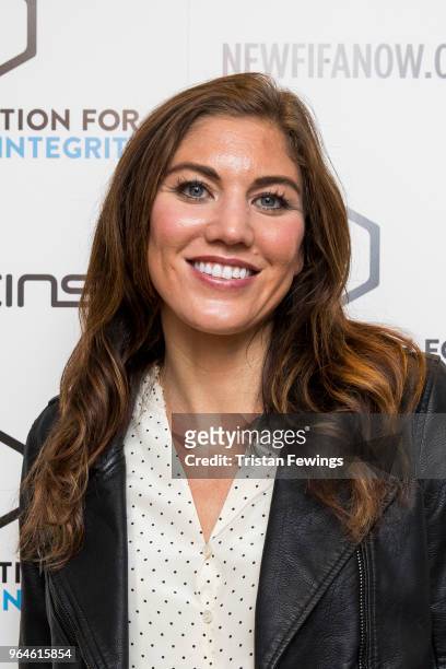 Hope Solo attends The Foundation For Sports Integrity inaugural 'Sports, Politics and Integrity Conference' at Four Seasons Hotel on May 31, 2018 in...