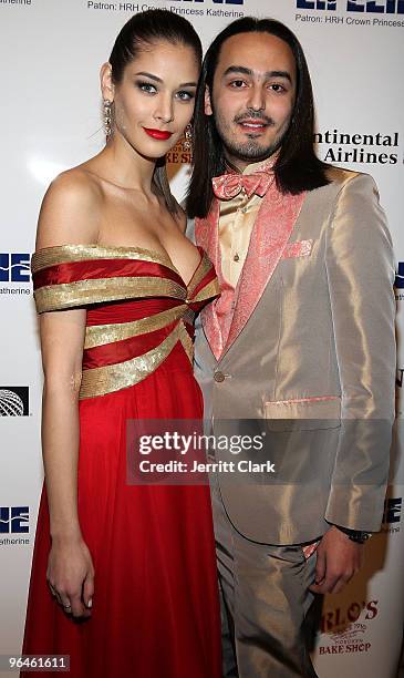 Miss Universe 2008 Dayana Mendoza and Designer Jad Ghandour attend the 2010 Princes Ball Mardi Gras Masquerade Gala at Cipriani 42nd Street on...