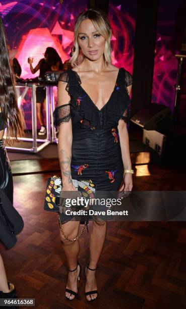 Lou Teasdale attends the REVOLVE 'LA Party In London' hosted by Winnie Harlow at Hotel Cafe Royal on May 31, 2018 in London, England.
