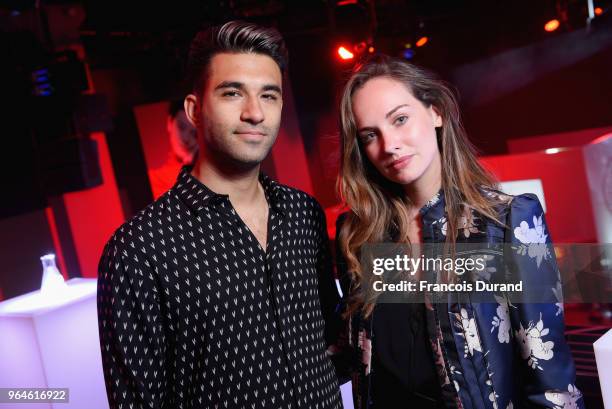 Anil Brancaleoni and a guest attend the #Ultimune Launch Event on May 31, 2018 in Paris, France.