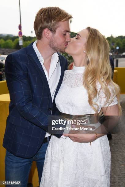Lara-Isabelle Rentinck and her husband Cimo Roecker during the celebration of the first anniversary of indian Restaurant India Club on May 31, 2018...