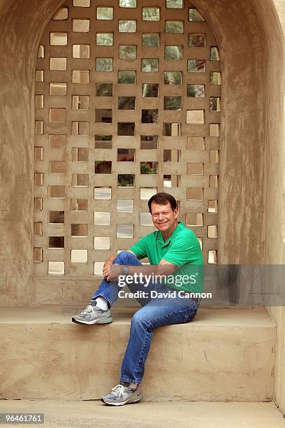 Tom Watson of the USA during his visit to the Jumeirah Bab Al Shams Desert Resort after his second round of the 2010 Omega Dubai Desert Classic on...