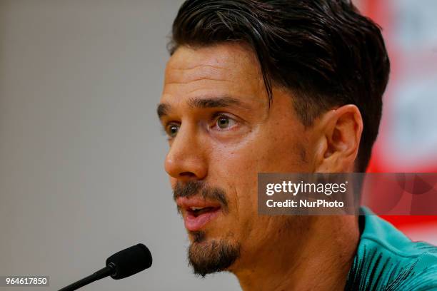 Portugal defender Jose Fonte during the press conference and training session at Cidade do Futebol training camp in Oeiras, outskirts of Lisbon, on...