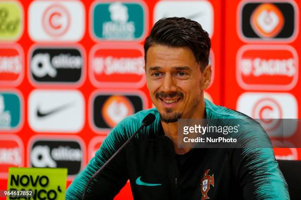 Portugal defender Jose Fonte during the press conference and training session at Cidade do Futebol training camp in Oeiras, outskirts of Lisbon, on...