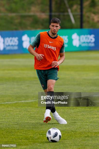Portugal defender Ruben Dias during the training session at Cidade do Futebol training camp in Oeiras, outskirts of Lisbon, on May 31, 2018 ahead of...