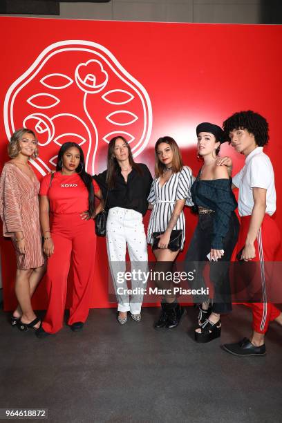 Tatiana, guest, Janane Boudili, guest, Shera Kerienski and guest attend the #Ultimune Launch Event on May 31, 2018 in Paris, France.