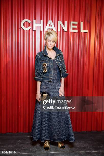 Anastassia Khozissova attends the Chanel Replica Show In Moscow "Metiers D'Art Paris - Hamburg 2017-18" on May 31, 2018 in Moscow, Russia.