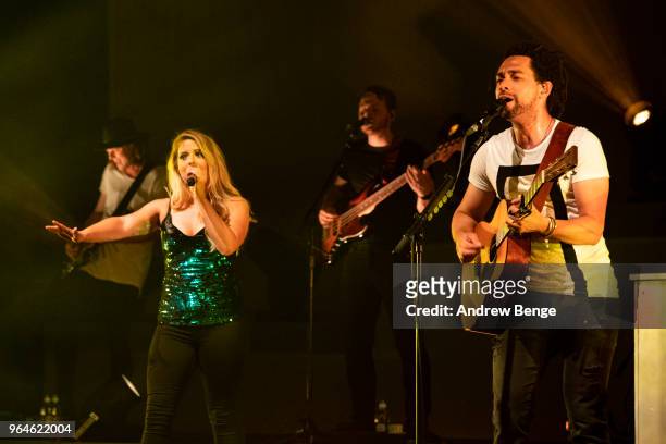 Crissie Rhodes and Ben Earle The Shires perform at York Barbican on May 31, 2018 in York, England.