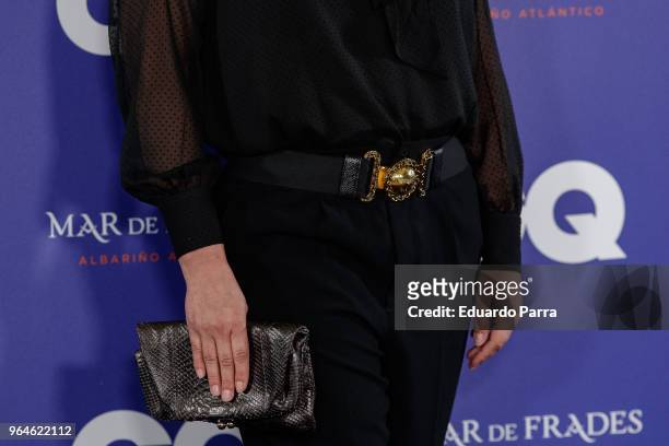 Model Marisa Jara, handbag detail, attends the 'GQ Inconquistables' awards photocall at COAM on May 31, 2018 in Madrid, Spain.