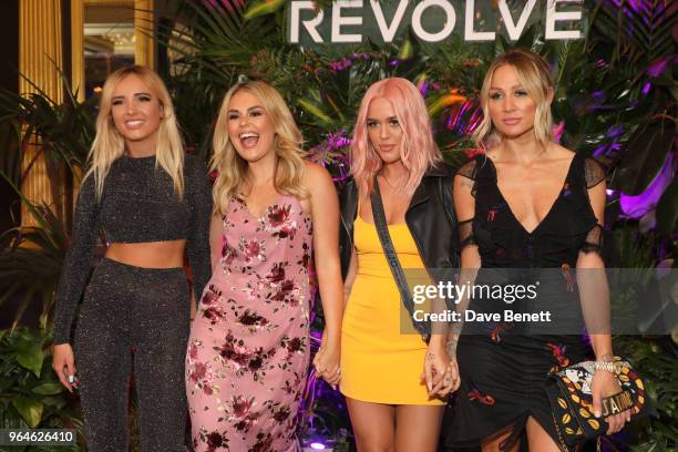 Brittany Senescall, Tallia Storm, Lottie Tomlinson and Lou Teasdale attend the REVOLVE 'LA Party In London' hosted by Winnie Harlow at Hotel Cafe...