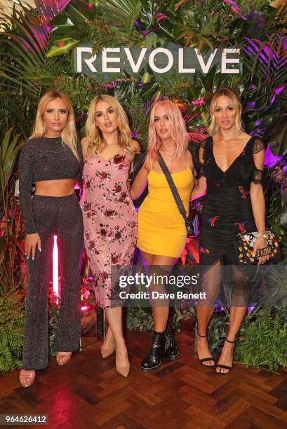 Brittany Senescall, Tallia Storm, Lottie Tomlinson and Lou Teasdale attend the REVOLVE 'LA Party In London' hosted by Winnie Harlow at Hotel Cafe...