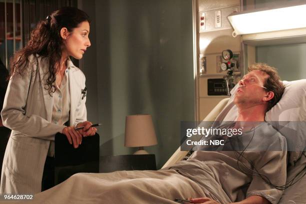 Three Stories" Episode 21 -- Pictured: Lisa Edelstein as Dr. Lisa Cuddy, Hugh Laurie as Dr. Gregory House, Hugh Laurie as Dr. Gregory House --