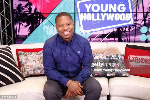 May 31: Jason Mitchell visits the Young Hollywood Studio on May 31, 2017 in Los Angeles, California.