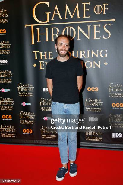 Humorist Tristan Lopin attends "Game Of Thrones, The Touring Hexibition" at Parc des Expositions Porte de Versailles on May 31, 2018 in Paris, France.