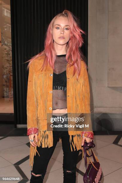 Lady Mary Charteris seen attending Kurt Geiger boutique opening party at Selfridges on May 31, 2018 in London, England.