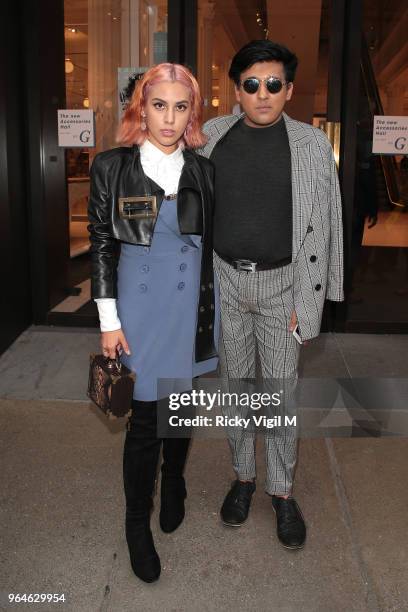 Anna Maddock and Raghav Tibrewal seen attending Kurt Geiger boutique opening party at Selfridges on May 31, 2018 in London, England.
