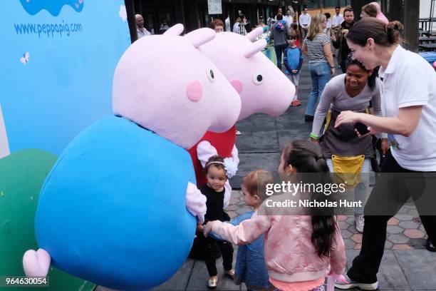 Children pose with Peppa Pig during GOOD+ Foundation's 2018 NY Bash sponsored by Hearst on May 31, 2018 in New York City.