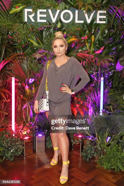 Saffron Barker attends the REVOLVE 'LA Party In London' hosted by Winnie Harlow at Hotel Cafe Royal on May 31, 2018 in London, England.