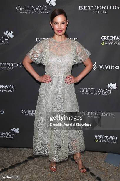 Actor and Changemaker Award recipient Ashley Judd attends the Changemaker Gala at L'Escale Restaurant during the 2018 Greenwich International Film...