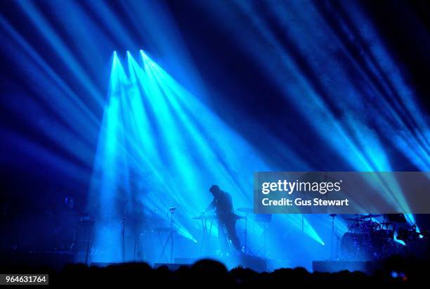 Bonobo performs on stage at Alexandra Palace on May 31, 2018 in London, England.