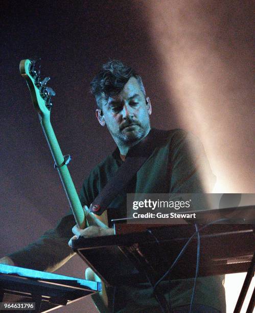 Bonobo performs on stage at Alexandra Palace on May 31, 2018 in London, England.