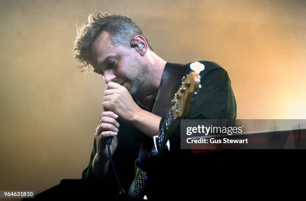 Bonobo performs on stage at Alexandra Palace on May 31, 2018 in London, England.