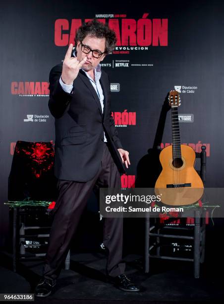 Andres Calamaro attends 'Camaron: Flamenco Y Revolucion' Madrid Premiere on May 31, 2018 in Madrid, Spain.