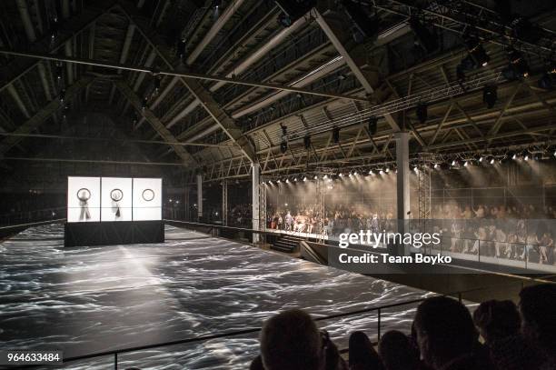 General view of the runway during the Chanel Replica Show In Moscow "Metiers D'Art Paris - Hamburg 2017-18" on May 31, 2018 in Moscow, Russia.