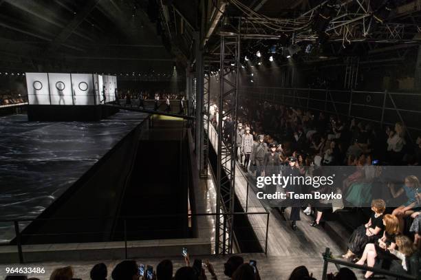 Models walk the runway during the Chanel Replica Show In Moscow "Metiers D'Art Paris - Hamburg 2017-18" on May 31, 2018 in Moscow, Russia.