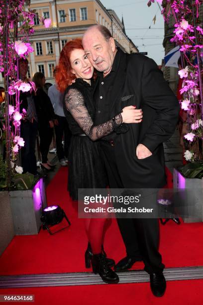 Ralph Siegel and his fiance Laura Kaefer during the surprise party for the worldwide comeback of Ralph Siegels band 'Dschinghis Khan' at H'ugo's...