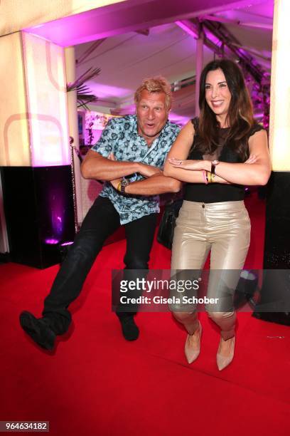 Alexandra Polzin and her husband Gerhard Leinauer during the surprise party for the worldwide comeback of Ralph Siegels band 'Dschinghis Khan' at...