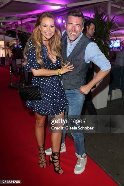 Jana Julie Kilka and Jo Weil during the surprise party for the worldwide comeback of Ralph Siegels band 'Dschinghis Khan' at H'ugo's restaurant on...
