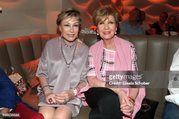 Antje-Katrin Kuehnemann and Carolin Reiber during the surprise party for the worldwide comeback of Ralph Siegels band 'Dschinghis Khan' at H'ugo's...
