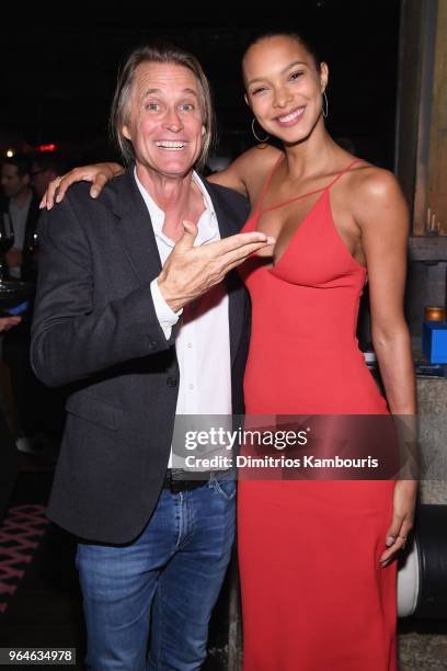 Russell James and Lais Ribeiro attend the U.S. Book launch of "Backstage Secrets By Russell James" hosted by Russell James and Ed Razek on May 31,...