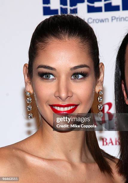 Former Miss Universe 2008 Dayana Mendoza attends the 2010 Princes Ball Mardi Gras Masquerade Gala at Cipriani 42nd Street on February 5, 2010 in New...