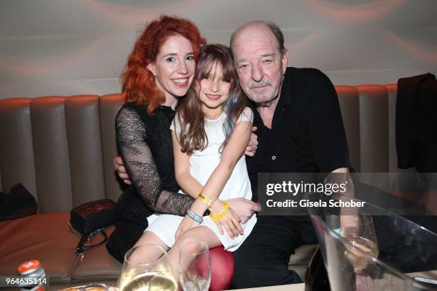 Ralph Siegel and his fiance Laura Kaefer and her daughter Ruby Vivian Kaefer during the surprise party for the worldwide comeback of Ralph Siegels...