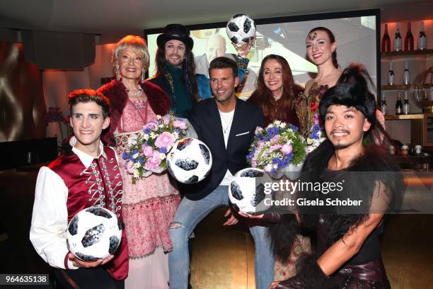 Singer Edina Pop, Jay Khan, Henriette Heichel Strobel and band Dschinghis Khan during the surprise party for the worldwide comeback of Ralph Siegels...