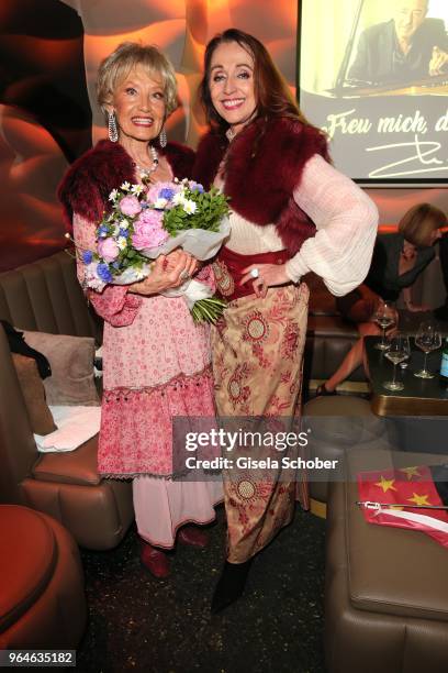 Singer Edina Pop and Henriette Heichel Strobel, Dschinghis Khan during the surprise party for the worldwide comeback of Ralph Siegels band...