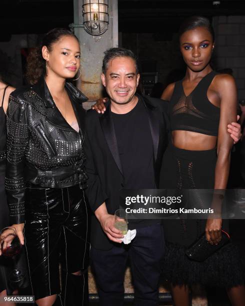 Malaika Firth, Jerome Duran, and Leomie Anderson attend the U.S. Book launch of "Backstage Secrets By Russell James" hosted by Russell James and Ed...