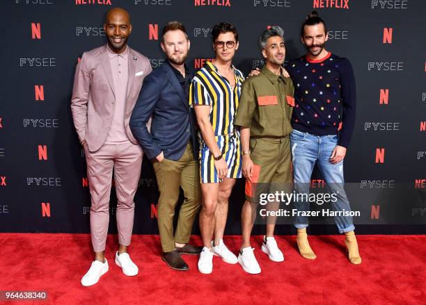 Karamo Brown,Bobby Berk,Antoni Porowski,Tan France, Jonathan Van Ness attends #NETFLIXFYSEE Event For "Queer Eye" at Netflix FYSEE At Raleigh Studios...