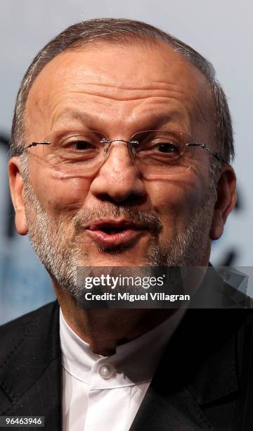 Iranian Foreign Minister Manouchehr Mottaki addresses the media during the second day of the 46th Munich Security Conference at the Bayerischer Hof...