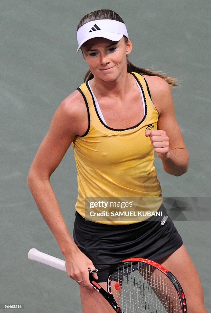 Daniela Hantuchova of Slovakia celebrate