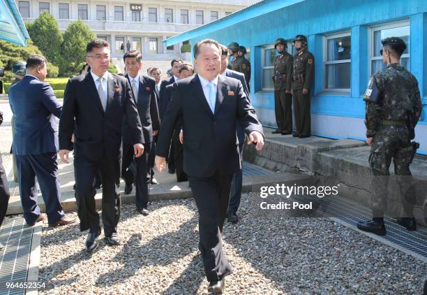 Head of North Korean delegation Ri Son-Gwon arrives for the meeting on June 1, 2018 in Panmunjom, South Korea. Inter-Korea dialogue have increased...