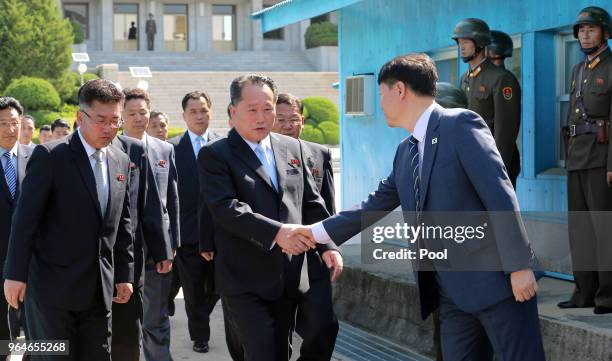 Head of North Korean delegation Ri Son-Gwon arrives for the meeting on June 1, 2018 in Panmunjom, South Korea. Inter-Korea dialogue have increased...